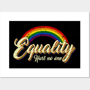 LGBT Equality Hurt no one tshirt lgbt pride vintage gift Posters and Art
